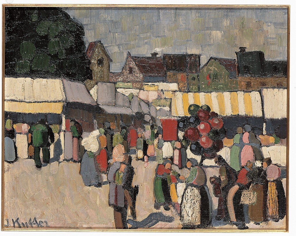 Fig. 5: Joseph Kutter (1894-1941), Kermesse à Munich (« Auer Dult »), huile sur toile, 46 x 58 cm, vers 1914, Collection de la Banque BGL BNP Paribas Luxembourg.